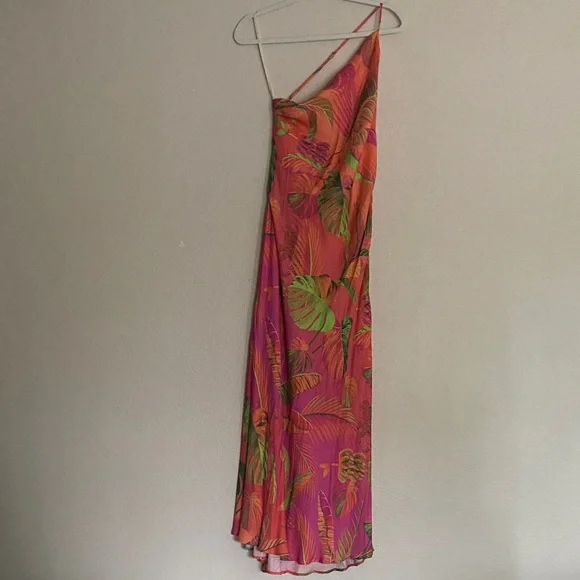 FARM Rio One-Shoulder Dress Ombré Forest Multicolor, Size XL - Picture 5 of 15